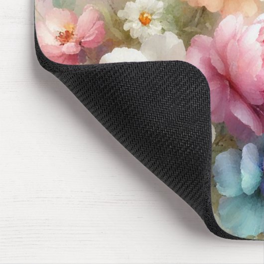 Custom Aquarell Floral Template Monogrammed Mousepad (Ecke)