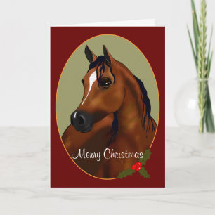 Custom Arabian Horse Christmas Cameo Card Feiertagskarte