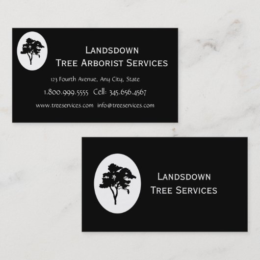 Custom Arborist Tree Services Visitenkarte (Vorne/Hinten)