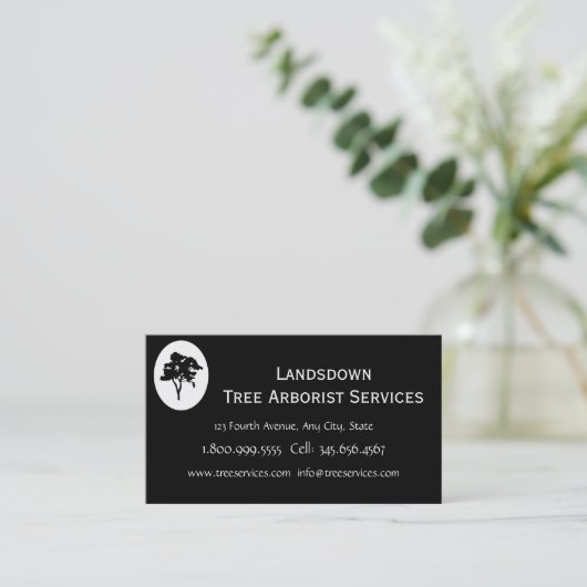 Custom Arborist Tree Services Visitenkarte (Stehend Vorderseite)