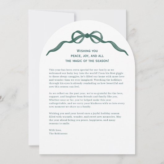 Custom Arch-Shaped Merriest Christmas Photo Card Einladung (Rückseite)