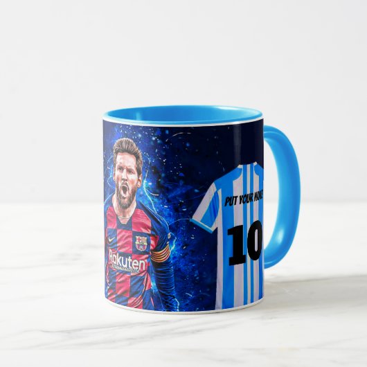 Custom Argentina Jersey Mug – Number 10 Football C Tasse (VorderseiteRechts)