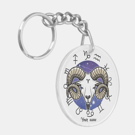 Custom Aries & Leo Acryl Keychain Schlüsselanhänger (Vorderseite links)