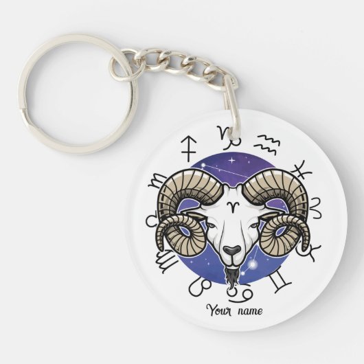 Custom Aries & Leo Acryl Keychain Schlüsselanhänger (Vorderseite)