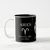 Custom Aries Zodiac Mug with Name & Traits Zweifarbige Tasse (Links)