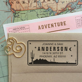 Custom Arizona License Plate Rücksendeadresse Brie Permastempel