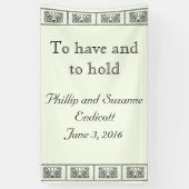 Custom Art Deco Blume Border Wedding Banner (Vertikal)