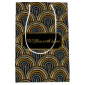 Custom Art Deco Embroidered-Style Paper Bag  Mittlere Geschenktüte (Vorderseite)