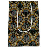 Custom Art Deco Embroidered-Style Paper Bag  Mittlere Geschenktüte (Rückseite)