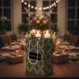 Custom Art Deco Embroidered-Style Paper Bag  Mittlere Geschenktüte