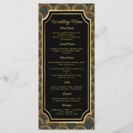 Custom Art Deco Embroidered-Style Wedding Menu Menükarte