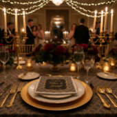 Custom Art Deco Embroidered-Style Wedding Napkins Serviette