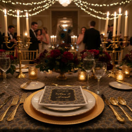 Custom Art Deco Embroidered-Style Wedding Napkins Serviette