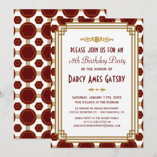 Custom Art Deco Geburtstagsparty Einladungen