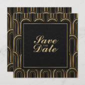 Custom Art Deco Save the Date Einladung (Vorne/Hinten)