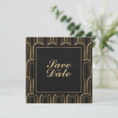 Custom Art Deco Save the Date Einladung (Stehend Vorderseite)