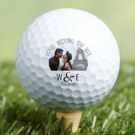 Custom Art Deco Text Golf Ball Gastgeschenke Hochz