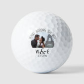 Custom Art Deco Text Golf Ball Gastgeschenke Hochz (Vorderseite)