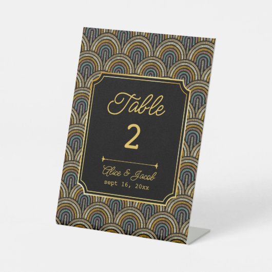 Custom Art Deco Thank You Tabletop Sign Sockelschild (Vorderseite)