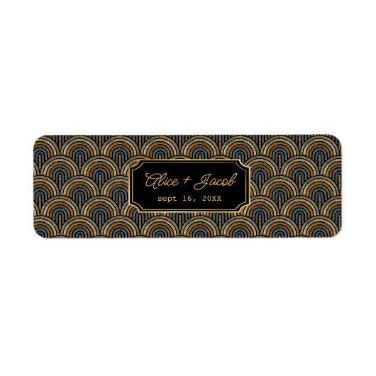 Custom Art Deco Wedding Cigar Wrap with Names (Vorne)