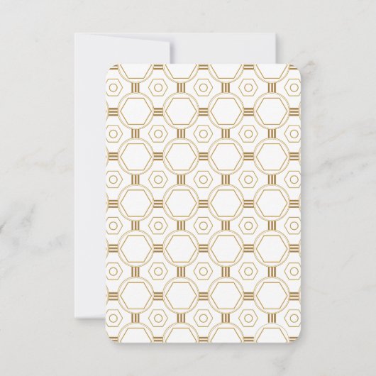 Custom Art Deco White Wedding RSVP Cards (Rückseite)