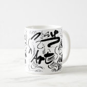 Custom Art Doodle Calligraphy Kaffeetasse (VorderseiteRechts)