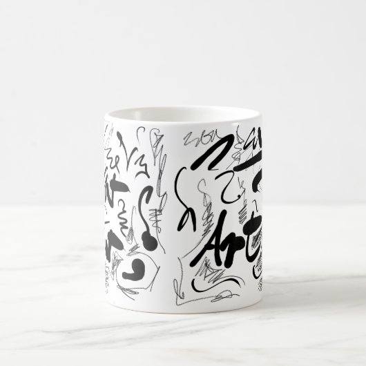 Custom Art Doodle Calligraphy Kaffeetasse (Mittel)