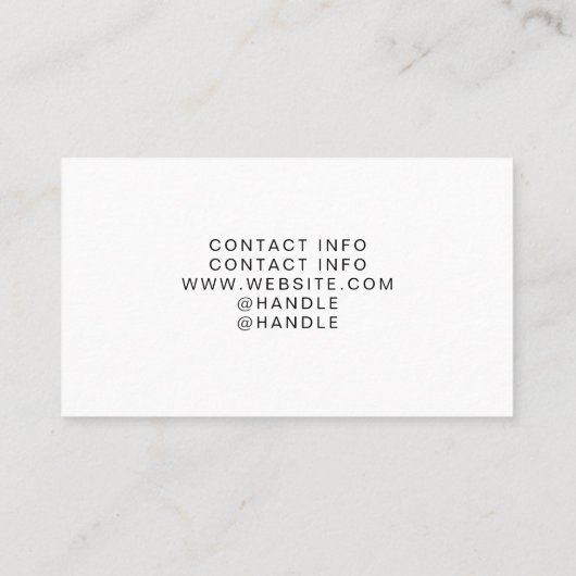 Custom Artwork Artist Visitenkarte (Rückseite)