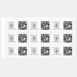 Custom Asset QR | Company Property Business Logo Etiketten