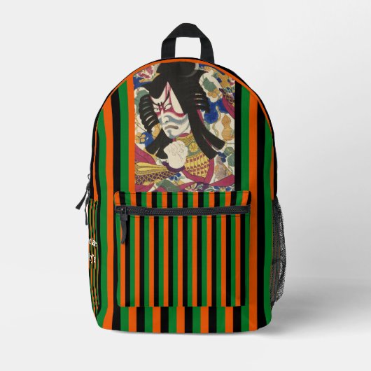 Custom Ästhetik Japanisch Vintag Kabuki Strip Bedruckter Rucksack (Vorderseite)