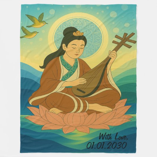 Custom Ästhetik Moderne Japan Lucky Goddess Fleecedecke (Vorderseite)