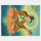 Custom Ästhetik Moderne Japan Lucky Goddess Fleecedecke (Vorderseite (Horizontal))