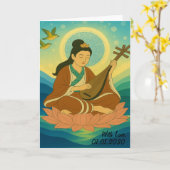 Custom Ästhetik Moderne Japan Lucky Goddess Karte (Gelbe Blume)