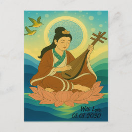 Custom Ästhetik Moderne Japan Lucky Goddess Postkarte