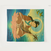 Custom Ästhetik Moderne Japan Lucky Goddess Wandteppich (Vorderseite (Horizontal))