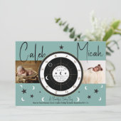 Custom Astrologie Sun Moon Signage Geburtsankündig Einladung (Stehend Vorderseite)