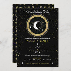 Custom Astrologie Zodiac Moon Sign Wedding Einladung
