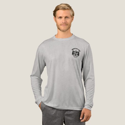Custom Athletic Grau Long Sleeve Adventure Vater Tri-Blend Shirt (Volle Vorderseite)