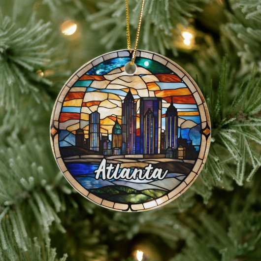 Custom Atlanta Skyline Keramik Ornament (Baum)