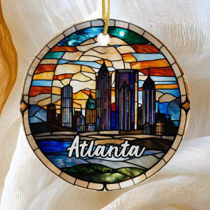 Custom Atlanta Skyline Keramik Ornament