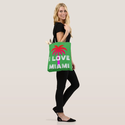 Custom attractive vibrant I love Miami Green Tasche (Am Model)