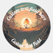 CUSTOM-Aufkleber für die bergige Außenlandschaft Runder Aufkleber (Vorderseite)