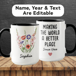 Custom August Birth Flower - Personalized Name Tasse