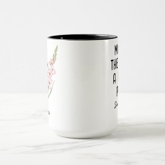 Custom August Birth Flower - Personalized Name Tasse (Zentrum)