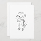 Custom August Gladiolus Birth Blume Geschenk für B Einladung (Vorne/Hinten)