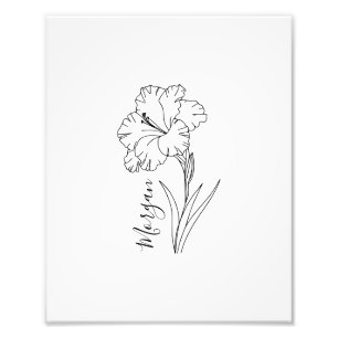Custom August Gladiolus Birth Blume Geschenk für B Fotodruck