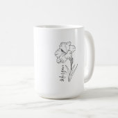 Custom August Gladiolus Birth Blume Geschenk für B Kaffeetasse (VorderseiteRechts)