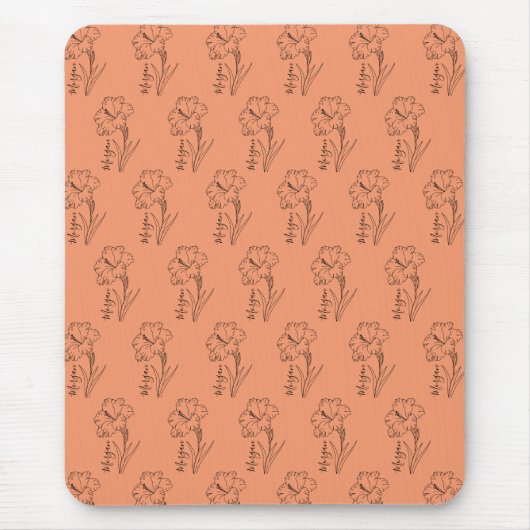 Custom August Gladiolus Birth Blume Geschenk für B Mousepad (Vorne)