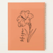 Custom August Gladiolus Birth Blume Geschenk für B Planer (Rückseite)