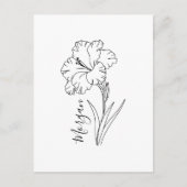 Custom August Gladiolus Birth Blume Geschenk für B Postkarte (Vorderseite)